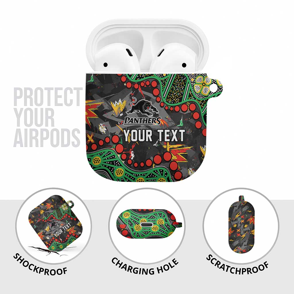 Personalized Penrith Panthers AirPods Case Aboriginal Pattern with Graffiti Style Design