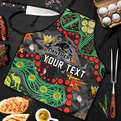 Personalized Penrith Panthers Apron Aboriginal Pattern with Graffiti Style Design