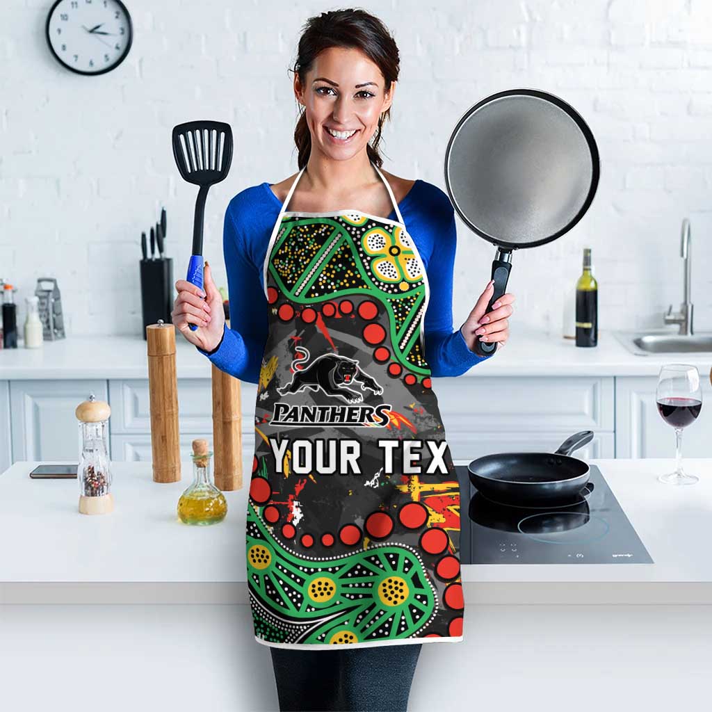 Personalized Penrith Panthers Apron Aboriginal Pattern with Graffiti Style Design