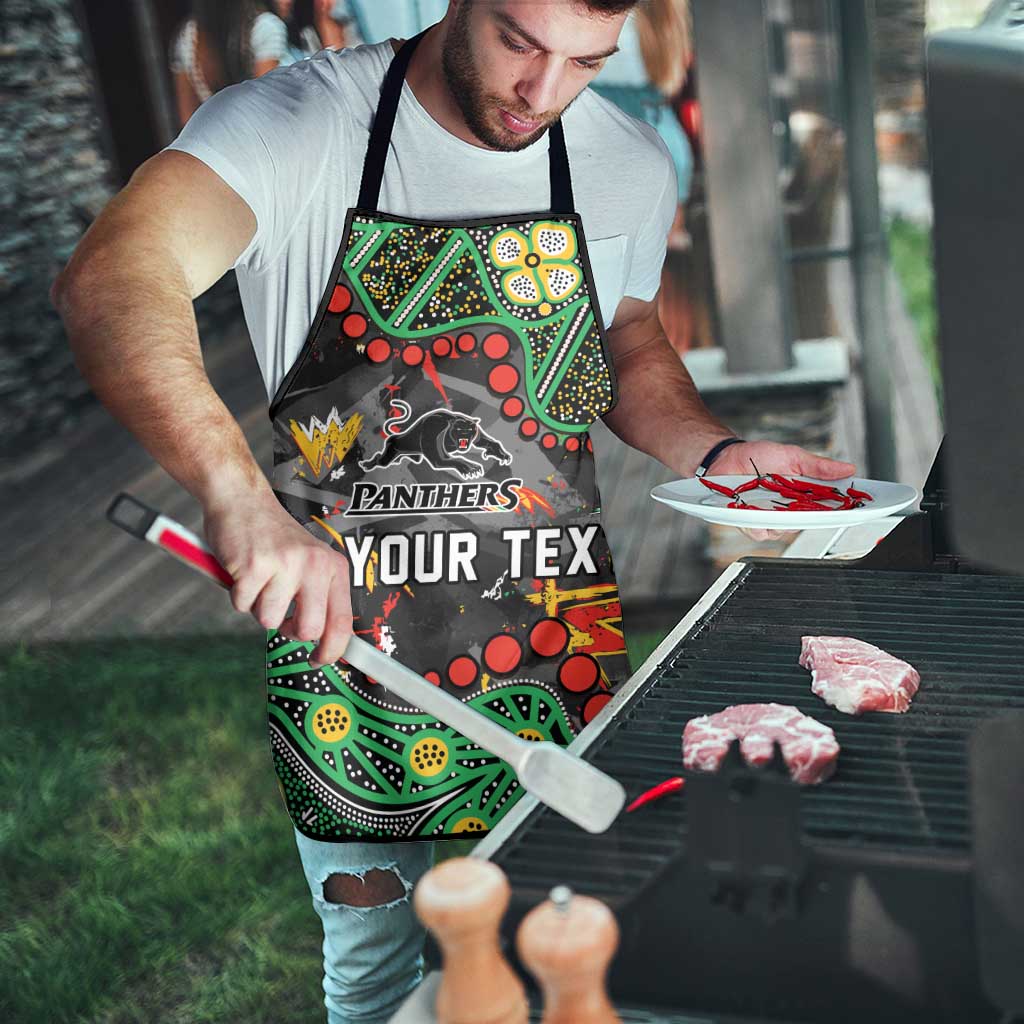 Personalized Penrith Panthers Apron Aboriginal Pattern with Graffiti Style Design