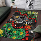 Personalized Penrith Panthers Area Rug Aboriginal Pattern with Graffiti Style Design
