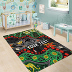 Personalized Penrith Panthers Area Rug Aboriginal Pattern with Graffiti Style Design