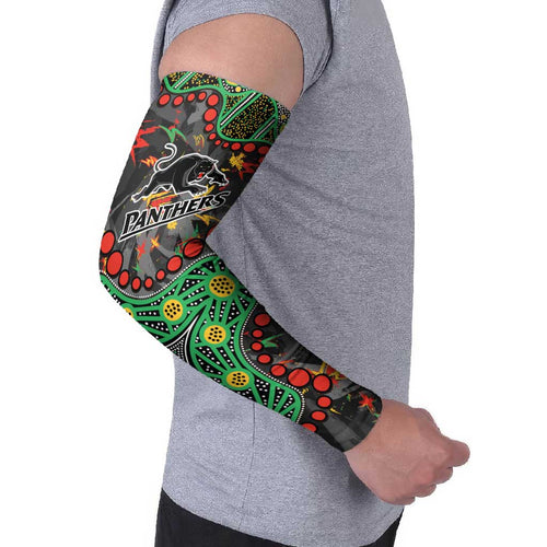 Personalized Penrith Panthers Arm Sleeves Aboriginal Pattern with Graffiti Style Design