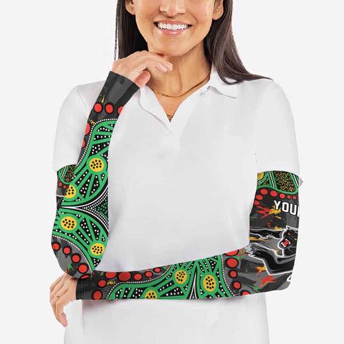 Personalized Penrith Panthers Arm Sleeves Aboriginal Pattern with Graffiti Style Design