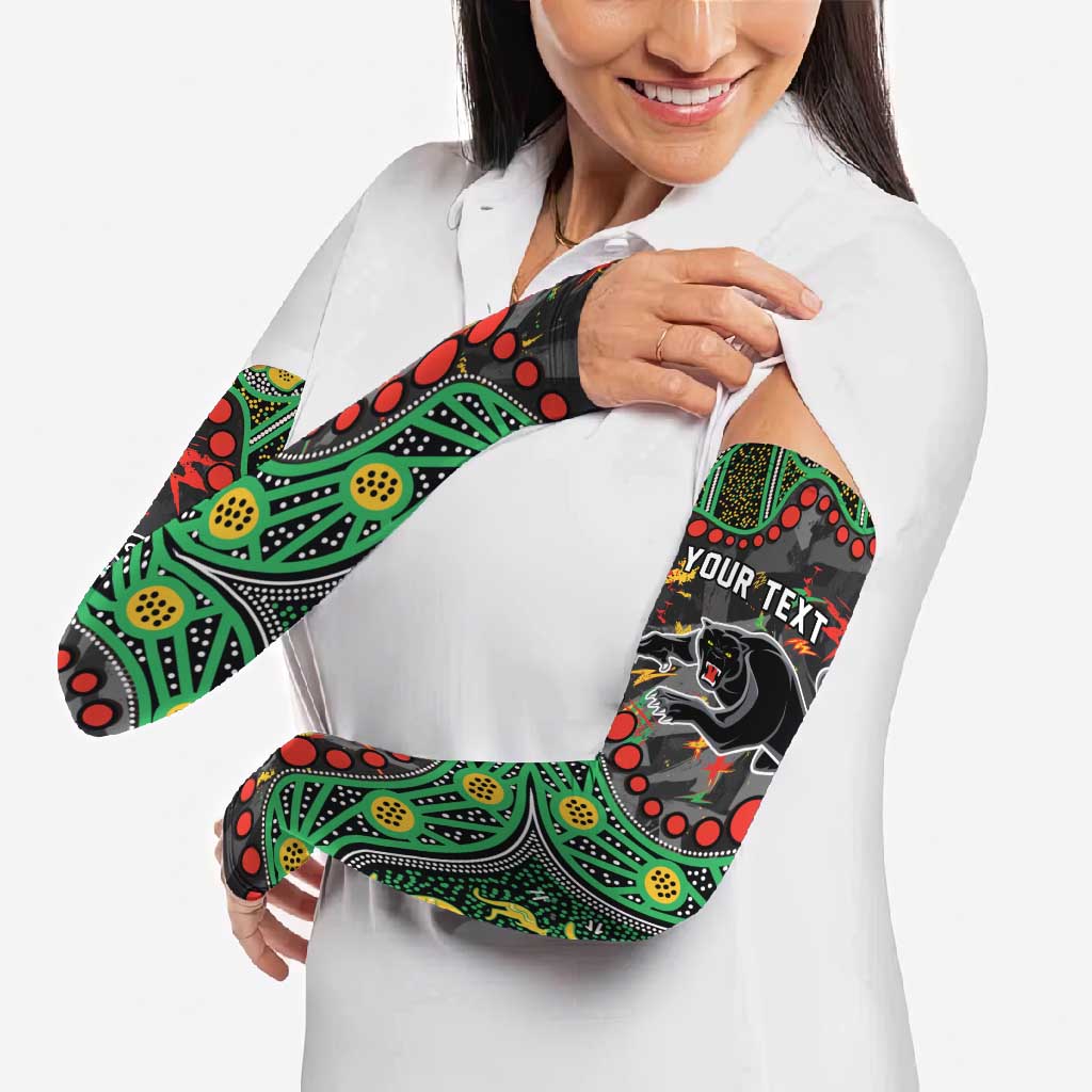 Personalized Penrith Panthers Arm Sleeves Aboriginal Pattern with Graffiti Style Design
