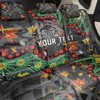 Personalized Penrith Panthers Back Car Seat Cover Aboriginal Pattern with Graffiti Style Design