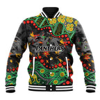 Personalized Penrith Panthers Baseball Jacket Aboriginal Pattern with Graffiti Style Design