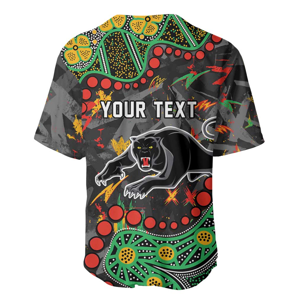 Personalized Penrith Panthers Baseball Jersey Aboriginal Pattern with Graffiti Style Design