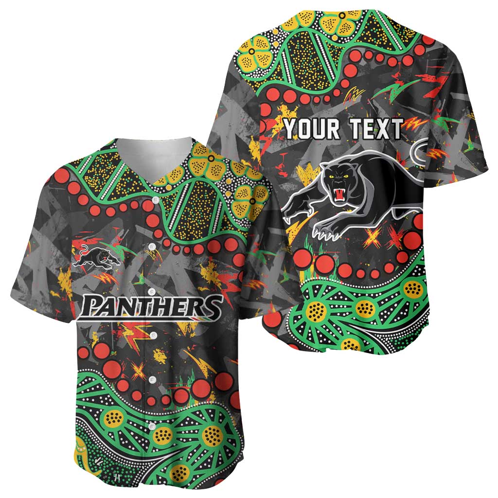 Personalized Penrith Panthers Baseball Jersey Aboriginal Pattern with Graffiti Style Design