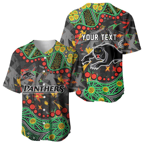 Personalized Penrith Panthers Baseball Jersey Aboriginal Pattern with Graffiti Style Design