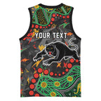 Personalized Penrith Panthers Basketball Jersey Aboriginal Pattern with Graffiti Style Design