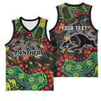 Personalized Penrith Panthers Basketball Jersey Aboriginal Pattern with Graffiti Style Design