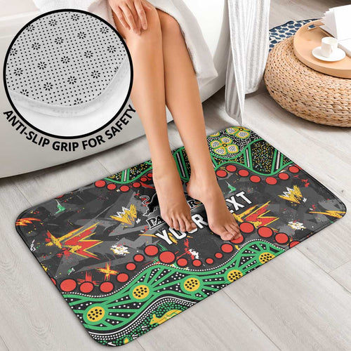 Personalized Penrith Panthers Bathroom Set Aboriginal Pattern with Graffiti Style Design