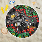 Personalized Penrith Panthers Beach Blanket Aboriginal Pattern with Graffiti Style Design