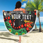 Personalized Penrith Panthers Beach Blanket Aboriginal Pattern with Graffiti Style Design