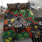 Personalized Penrith Panthers Bedding Set Aboriginal Pattern with Graffiti Style Design