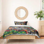 Personalized Penrith Panthers Bedding Set Aboriginal Pattern with Graffiti Style Design