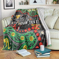 Personalized Penrith Panthers Blanket Aboriginal Pattern with Graffiti Style Design