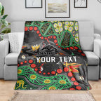 Personalized Penrith Panthers Blanket Aboriginal Pattern with Graffiti Style Design