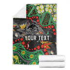 Personalized Penrith Panthers Blanket Aboriginal Pattern with Graffiti Style Design