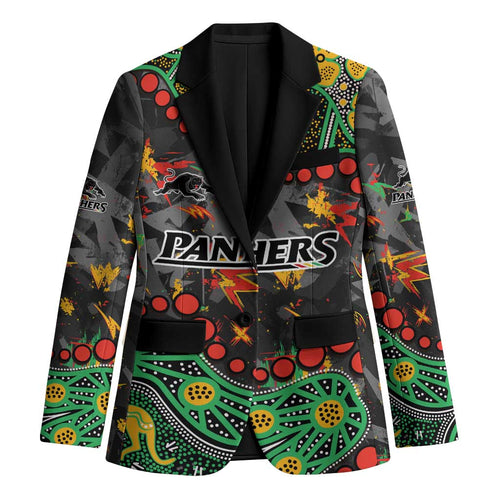 Personalized Penrith Panthers Blazer Aboriginal Pattern with Graffiti Style Design