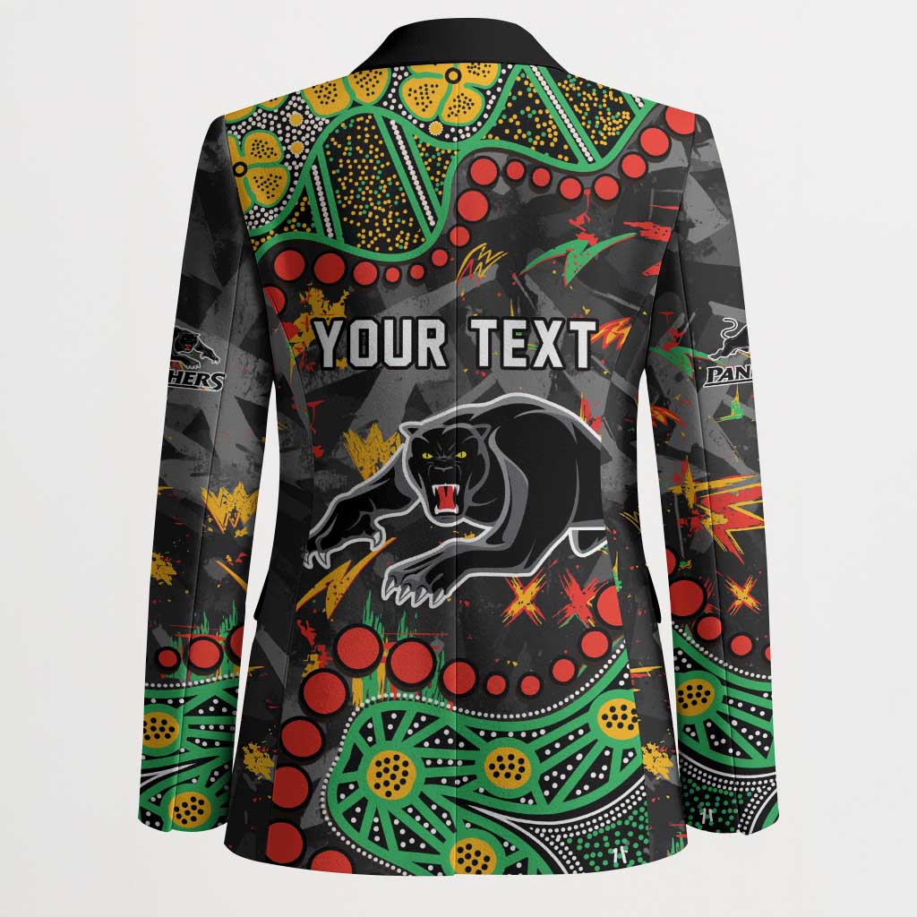 Personalized Penrith Panthers Blazer Aboriginal Pattern with Graffiti Style Design