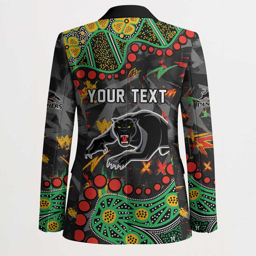 Personalized Penrith Panthers Blazer Aboriginal Pattern with Graffiti Style Design