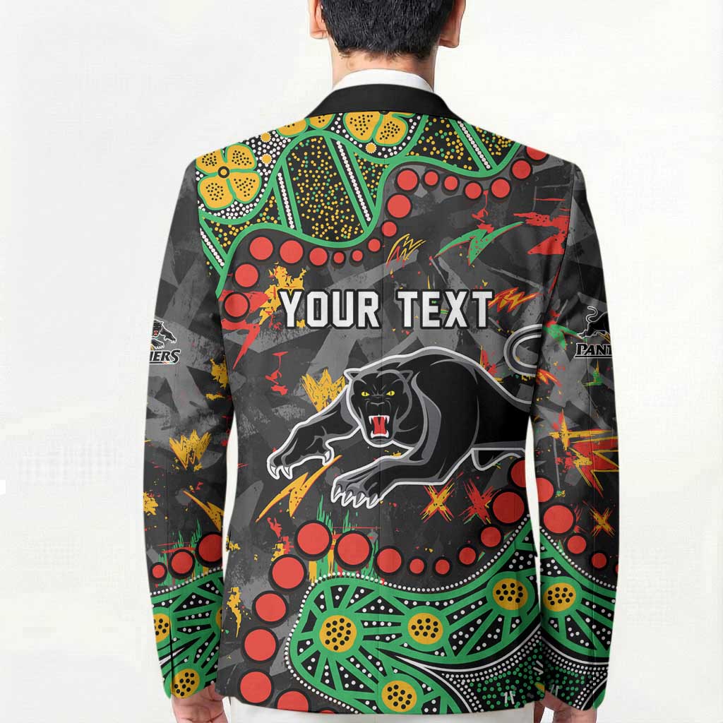 Personalized Penrith Panthers Blazer Aboriginal Pattern with Graffiti Style Design