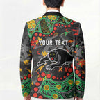 Personalized Penrith Panthers Blazer Aboriginal Pattern with Graffiti Style Design