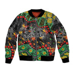 Personalized Penrith Panthers Bomber Jacket Aboriginal Pattern with Graffiti Style Design