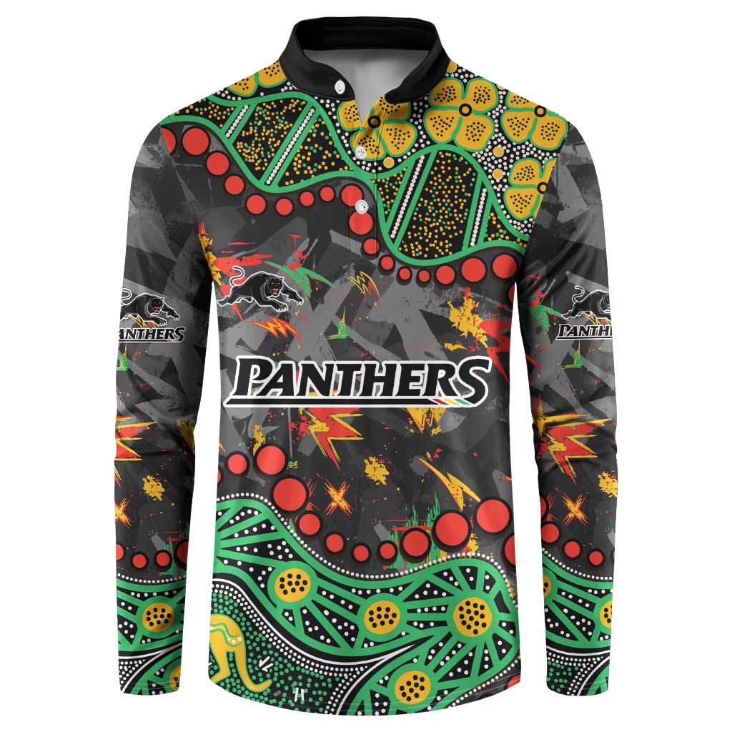 Personalized Penrith Panthers Button Sweatshirt Aboriginal Pattern with Graffiti Style Design