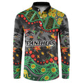 Personalized Penrith Panthers Button Sweatshirt Aboriginal Pattern with Graffiti Style Design
