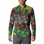 Personalized Penrith Panthers Button Sweatshirt Aboriginal Pattern with Graffiti Style Design
