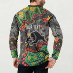 Personalized Penrith Panthers Button Sweatshirt Aboriginal Pattern with Graffiti Style Design