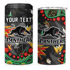 Personalized Penrith Panthers 4 in 1 Can Cooler Tumbler Aboriginal Pattern with Graffiti Style Design