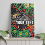Personalized Penrith Panthers Canvas Wall Art Aboriginal Pattern with Graffiti Style Design