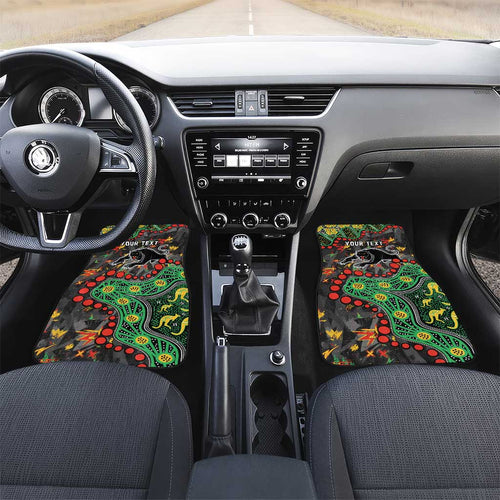 Personalized Penrith Panthers Car Mats Aboriginal Pattern with Graffiti Style Design