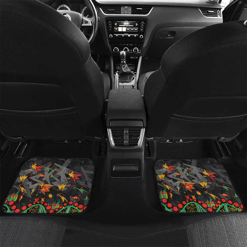 Personalized Penrith Panthers Car Mats Aboriginal Pattern with Graffiti Style Design