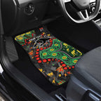 Personalized Penrith Panthers Car Mats Aboriginal Pattern with Graffiti Style Design