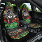 Personalized Penrith Panthers Car Seat Cover Aboriginal Pattern with Graffiti Style Design
