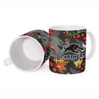 Personalized Penrith Panthers Ceramic Mug Aboriginal Pattern with Graffiti Style Design