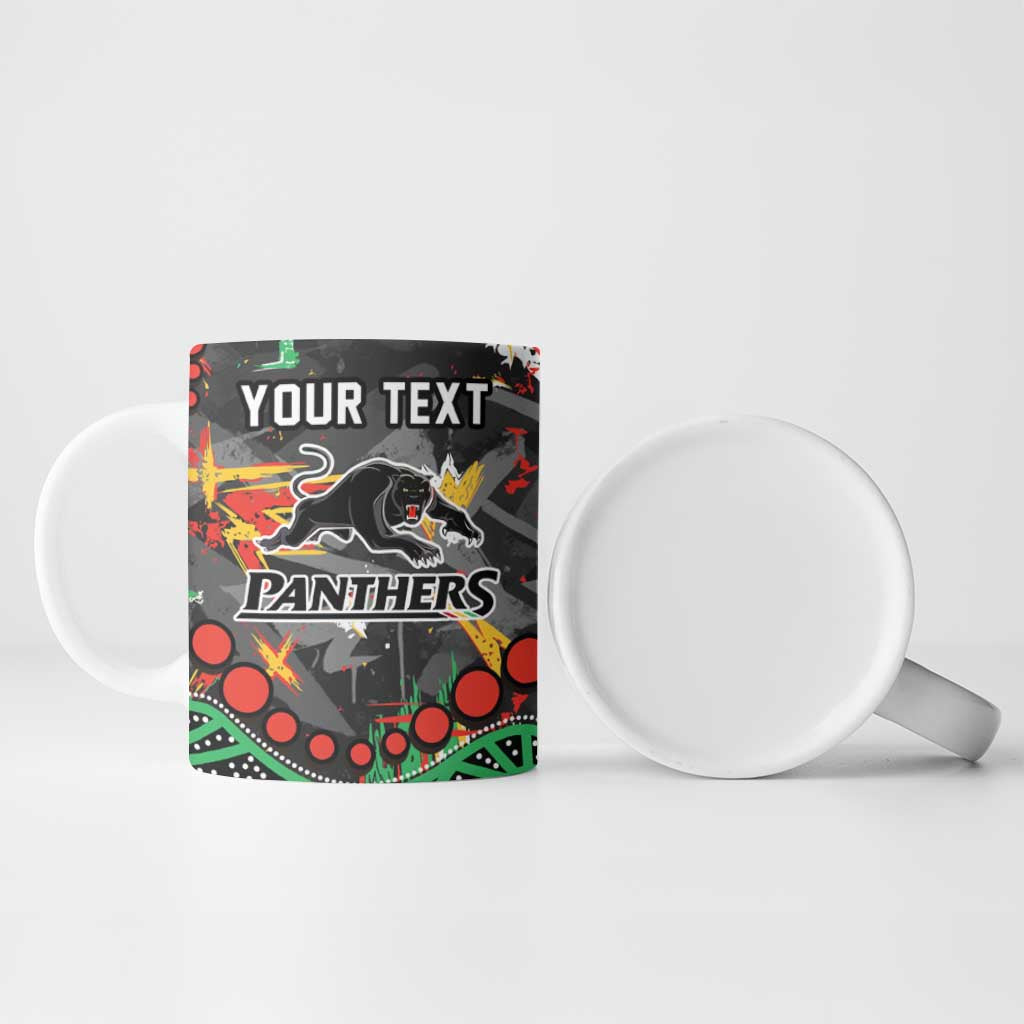 Personalized Penrith Panthers Ceramic Mug Aboriginal Pattern with Graffiti Style Design