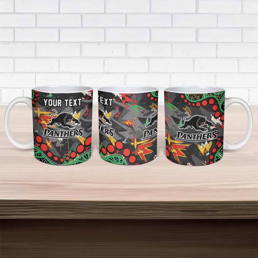 Personalized Penrith Panthers Ceramic Mug Aboriginal Pattern with Graffiti Style Design