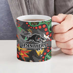 Personalized Penrith Panthers Ceramic Mug Aboriginal Pattern with Graffiti Style Design