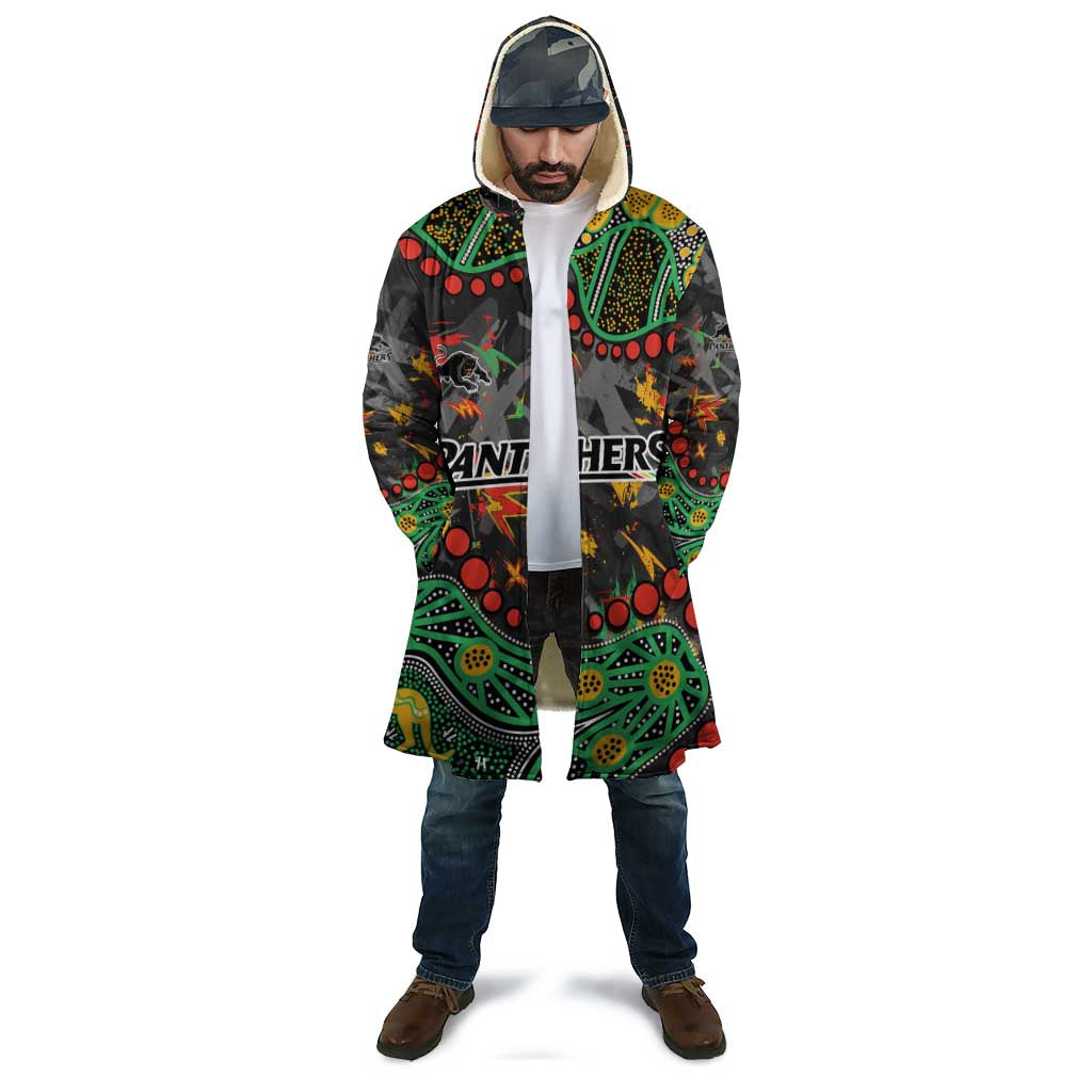 Personalized Penrith Panthers Cloak Aboriginal Pattern with Graffiti Style Design