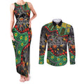 Personalized Penrith Panthers Couples Matching Tank Maxi Dress and Long Sleeve Button Shirt Aboriginal Pattern with Graffiti Style Design