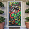 Personalized Penrith Panthers Door Cover Aboriginal Pattern with Graffiti Style Design