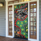 Personalized Penrith Panthers Door Cover Aboriginal Pattern with Graffiti Style Design