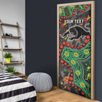 Personalized Penrith Panthers Door Cover Aboriginal Pattern with Graffiti Style Design