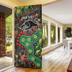 Personalized Penrith Panthers Door Cover Aboriginal Pattern with Graffiti Style Design